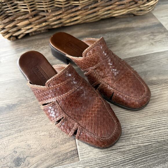 Trotters Diane Brown Woven Leather Slip-On Loafers Women’s Size 7M - Picture 1 of 9